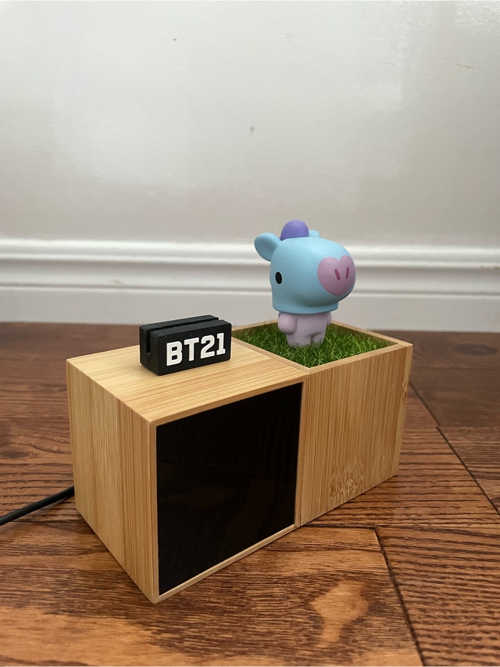 BT21 Mang Bamboo Digital Desk Clock with Figurine